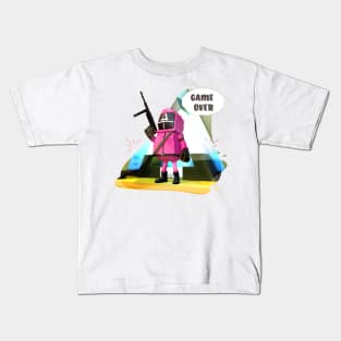 Squid game pink jumpsuit, Triangle mask Kids T-Shirt